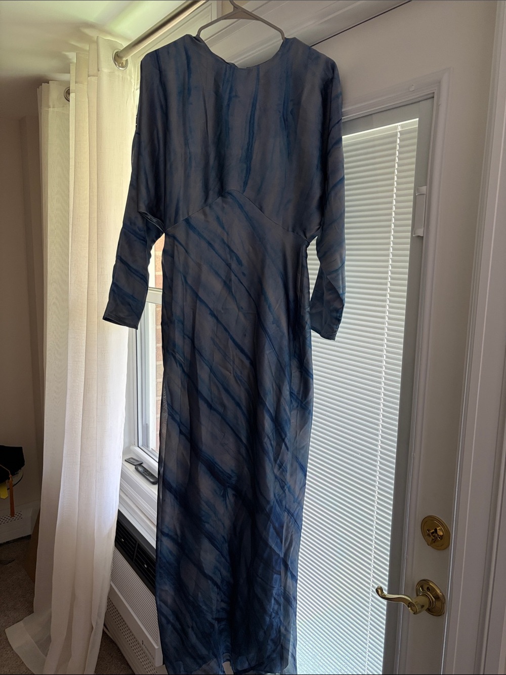 ASOS Blue Striped Long Sleeve Maxi Dress